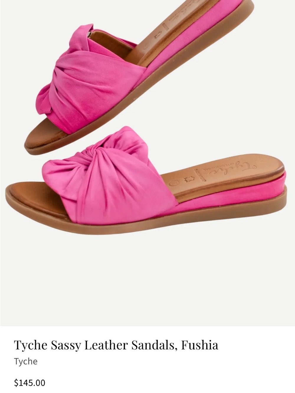 Ladies Tyche Leather Sandals, - Monkee's Pink Tucker Brand - Knotted Pink Upper